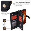 Vivo X200s 5G Black Crossbody Leather Phone Case - Cross Texture - 3