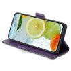 Redmi A5 4G Leather Phone Case, Contrast Color, Purple/Rose Red - 4