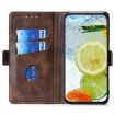 Redmi Note 14S 4G Leather Phone Case - Light Brown & Green Contrast - 3