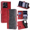 Red + Black Leather Phone Case for Redmi Note 14S 4G with Side Buckle - 1