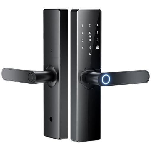 Z17 Tuya Smart WiFi Fingerprint Password Door Lock, 14.7cm, Black - 1