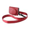Canon G7 X Mark III Retro Red Leather Camera Case Bag with Strap - 1