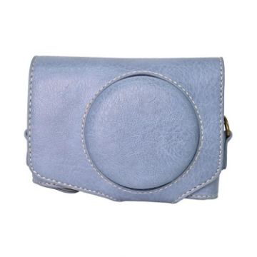 Canon PowerShot SX740 HS Blue Leather Camera Case Bag with Strap - 1