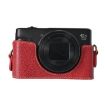 Canon PowerShot SX740 HS Red Leather Camera Case Bag with Strap - 5