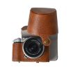 FUJIFILM X-M5 Retro Litchi Leather Camera Case Bag with Strap (Coffee) - 3