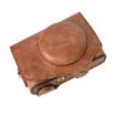 Canon PowerShot SX740 HS Leather Camera Case Bag with Strap - Brown - 3