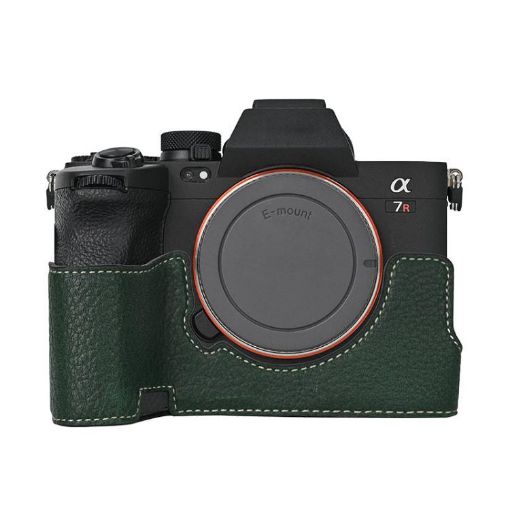 Sony ILCE7RM5/A7R5 Green Litchi Texture PU Leather Camera Half Case - 1