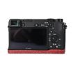 Sony ILCE-6400/A6300/A6200 Wine Red PU Leather Camera Half Case - 3
