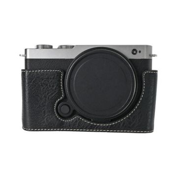 Panasonic LUMIX S9 Litchi Texture PU Leather Camera Half Case Black - 1