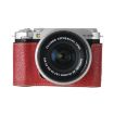 FUJIFILM X-M5 Litchi Texture PU Leather Camera Half Case - Wine Red - 1