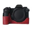 Nikon Z6III Wine Red Litchi Texture PU Leather Camera Half Case Base - 1
