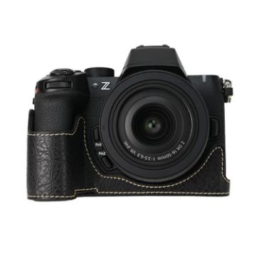 Nikon Z50II Litchi Texture PU Leather Camera Half Case Base Black - 1