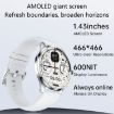 H77 1.43" AMOLED Smart Watch IP67 Waterproof with BT Call (Black) - 7