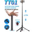 TT01 1.77m Auto Pop Open Tripod & Magnetic Remote Selfie Stick (Black) - 2