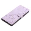 OPPO A5 5G Purple Triangles Embossed Leather Phone Case Global - 6