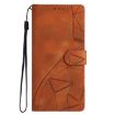 OPPO Reno14 5G Global Triangles Embossed Leather Case Brown - 2