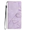 OPPO Reno14 Pro 5G Purple Leather Case - Triangles Embossed Design - 2