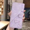 OPPO Reno14 Pro 5G Purple Leather Case - Triangles Embossed Design - 7