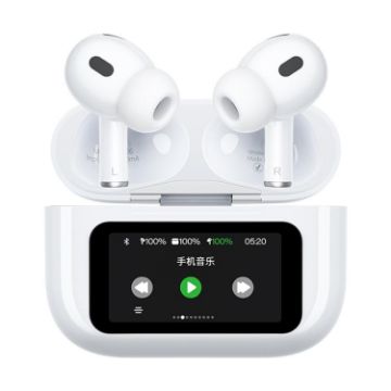 WK WS-26 Liton Series ANC+ENC Wireless Earbuds with Smart Screen - White - 1