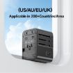 USAMS CC308 17W Dual Type-C & USB-A Travel Charger - Black - 6