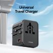 USAMS CC309 25W Dual Type-C & USB-A Travel Charger - Black - 2