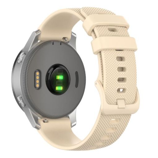 18mm Beige Silicone Watch Band for Garmin Venu 2S/Move 3S/Active S - 1