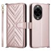 Huawei nova 14 5G Leather Phone Case with 6 Card Slots & Wrist Strap Pink - 1