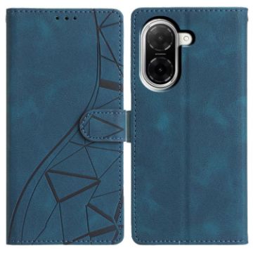 Redmi A5 4G Blue Leather Phone Case - Triangles Embossed, 173.3mm - 1