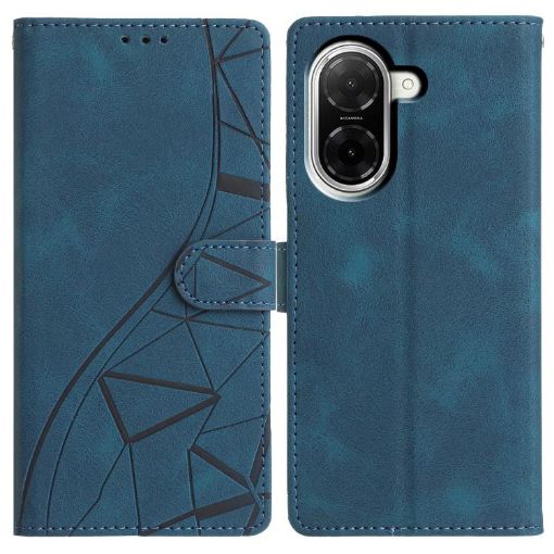 Redmi A5 4G Blue Leather Phone Case - Triangles Embossed, 173.3mm - 1