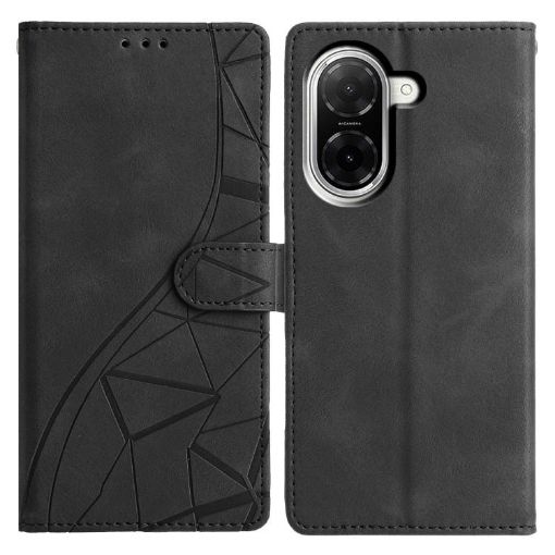 Redmi A5 4G 173.3mm Black Triangles Embossed Leather Phone Case - 1