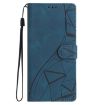 Redmi K80/K80 Pro Blue Triangles Embossed Leather Phone Case - 2