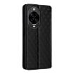 Huawei nova 14 Pro 5G Flip Leather Phone Case Black - Cubic Grid Texture - 3