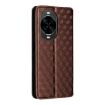 Huawei nova 14 Ultra 5G Brown Flip Leather Phone Case with Grid Texture - 3