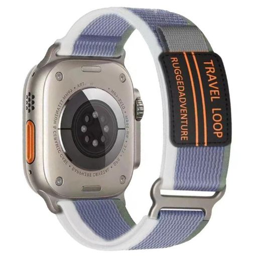 Apple Watch Band 42/41/40/38mm xDfind Metal Buckle Nylon Loop Green Grey - 1