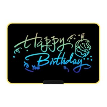 21" Yellow Rechargeable LCD Drawing Board for Kids - Color Writing - 1