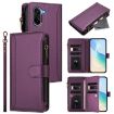 OnePlus Ace 5 Racing Case: Magnetic Closure, 9 Card Slots, Purple Leather - 1