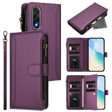 OnePlus Ace 5 Ultra Purple Leather Case - Magnetic Closure, 9 Card Slots - 1