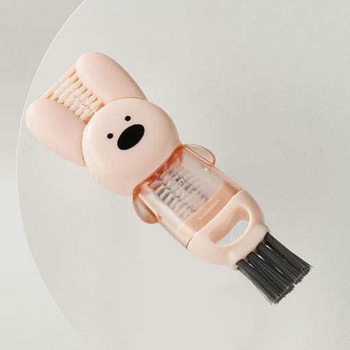 3 In 1 Cup Brush Rabbit - Pink Multifunction Bottle & Mug Cleaner - 1