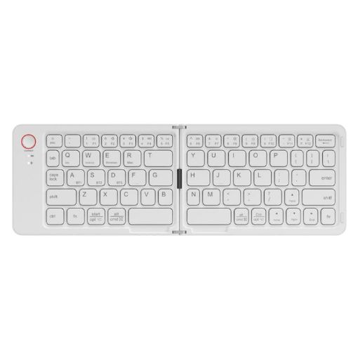 Portable Mini Wireless Bluetooth Keyboard - Folding, White, B023 - 1
