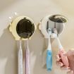 Pink Cartoon Wall-mounted Bathroom Shelf & Toothbrush Holder, No Drilling - 2