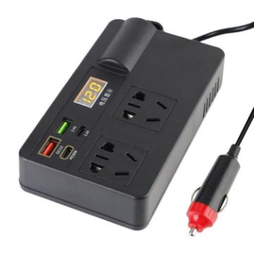 12V/24V to 220V Car Inverter Socket Fast Charger with Digital Display - 1