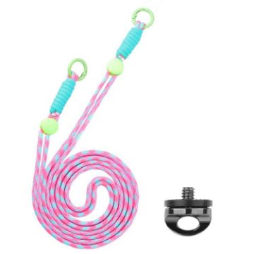 BRDRC Camera Strap Crossbody Lanyard, 1/4" Screw, Dopamine Color - 1