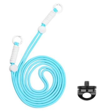 BRDRC Light Blue White Knot Camera Strap Crossbody Lanyard 1/4" Screw - 1