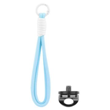 BRDRC Sports Camera Lanyard 1/4" Screw Wrist Strap Light Blue/White - 1