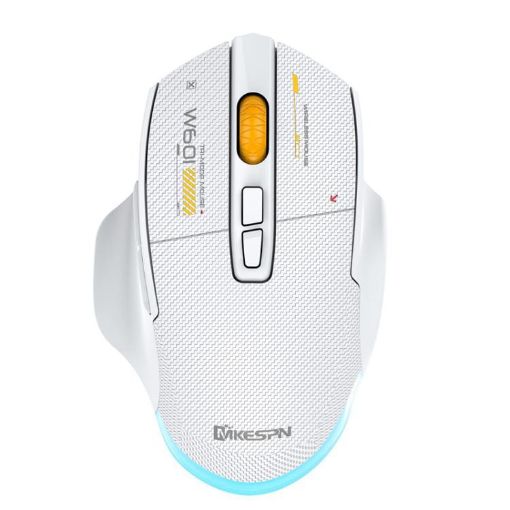 MKESPN W601 Silent Wireless Gaming Mouse, 12800DPI, Tri-mode, White - 1