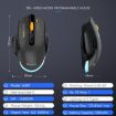 MKESPN W601 Silent Wireless Gaming Mouse, 12800DPI, Tri-mode, White - 3