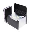 A6 Expanding File Organizer with 7 Pockets - Black Cover, Natural Inner - 1