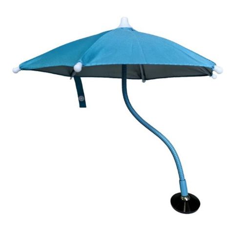 Mini Sun Protection Umbrella Parasol, Magnetic Phone Holder, 9.4" Blue - 1