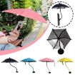 Mini Sun Protection Umbrella Parasol, Magnetic Phone Holder, 9.4" Blue - 2