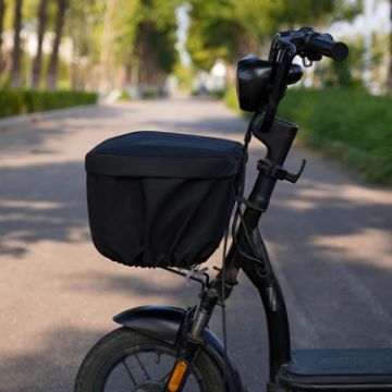 E-bike Basket Rainproof Sunscreen Cover & Storage Bag (Black) - 1